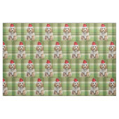 Tissu Noël Cockapoo Chien et Vacances Green Plaid (Fat Quarter)