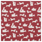 Tissu Noël Dachshund (Échantillon)