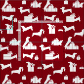 Tissu Noël Dachshund (Carreau)