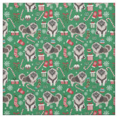 Tissu noël de keeshond (Échantillon)