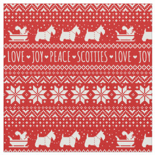 Tissu Noël des Chiens de Festin écossais Scottish Ter
