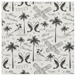 Tissu Noël en Australie tropicale Toile noire 