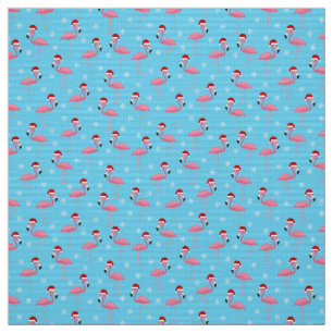 Tissu Noël Flamant rose