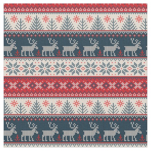 Tissu Noël Motif Faux Knit (Fermer)