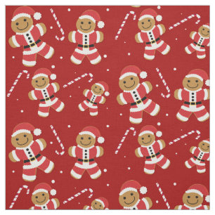 Tissu Noël Père Noël Cute Gingerbread
