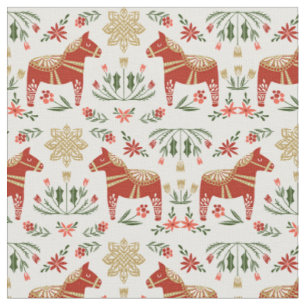 Tissu Noël populaire Dala Horse
