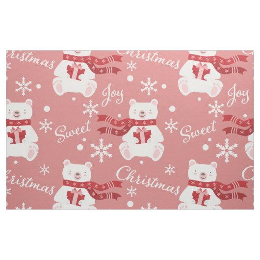 Tissu Noël rose (Yard)
