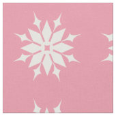 Tissu Noël rose avec des flocons blancs (Fermer)