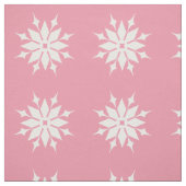 Tissu Noël rose avec des flocons blancs (Échantillon)