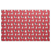 Tissu Noël rouge de Biewer Terrier (Fat Quarter)