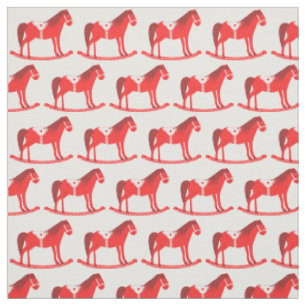 Tissu Noël scandinave Cheval Rocking