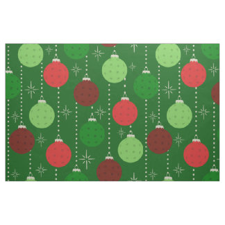 Tissu Noël sur le thème du pickleball rouge et vert
