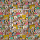 Tissu noël temps bleu multi (Carreau)