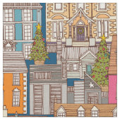 Tissu noël temps bleu multi (Fermer)