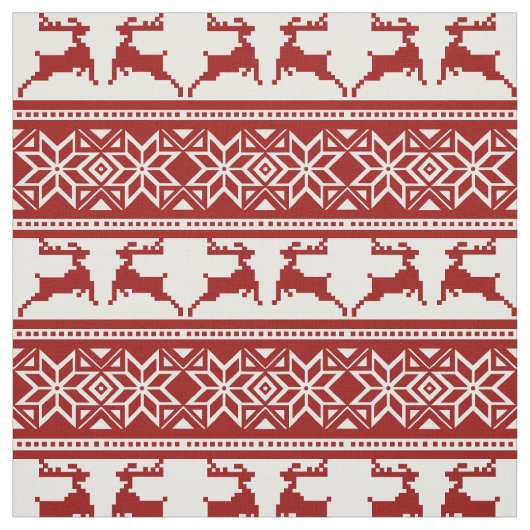 Tissu Noëls rouges scandinaves (Échantillon)