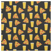 Tissu Noir à Motif de Bières et de Pizza (Échantillon)