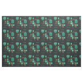 Tissu noir Abstrait atomique Turquoise (Yard)