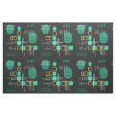 Tissu noir Abstrait atomique Turquoise (Fat Quarter)