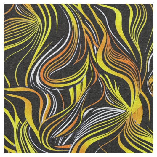 Tissu Noir, Blanc, Jaune et Sans Seamless Abstraction (Fermer)