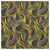 Tissu Noir, Blanc, Jaune et Sans Seamless Abstraction (Échantillon)
