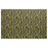 Tissu Noir, Blanc, Jaune et Sans Seamless Abstraction (Fat Quarter)