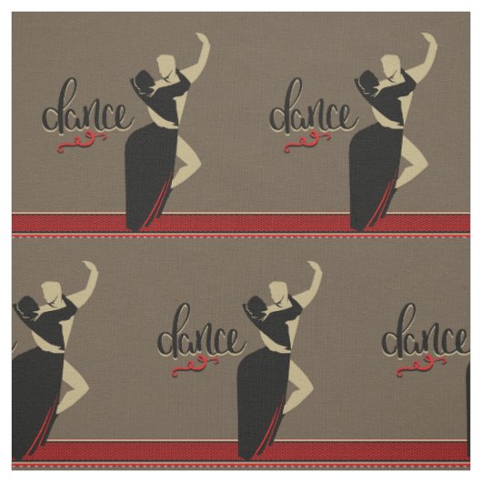 Tissu Noir bronzage 4,5" de couples de danse de salle de (Échantillon)