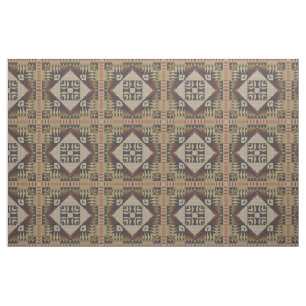 Tissu Noir Brown Rouge foncé Taupe Beige Ethnic Look