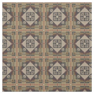 Tissu Noir Brown Rouge foncé Taupe Beige Ethnic Look