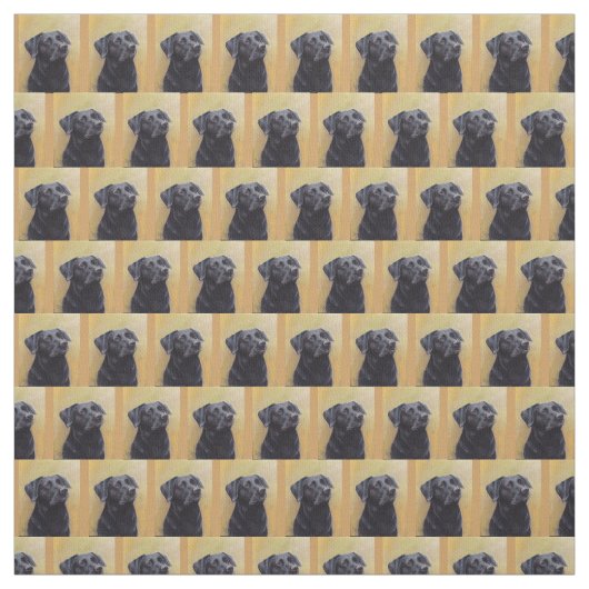 Tissu noir d'art de chien de portrait de labrador (Échantillon)