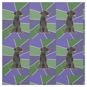 Tissu noir d'art de labrador retriever d'amusement