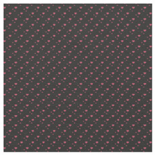 Tissu Noir de coeurs de roses indien