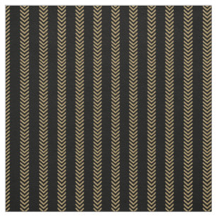 Tissu noir de flèches de Chevron d'or