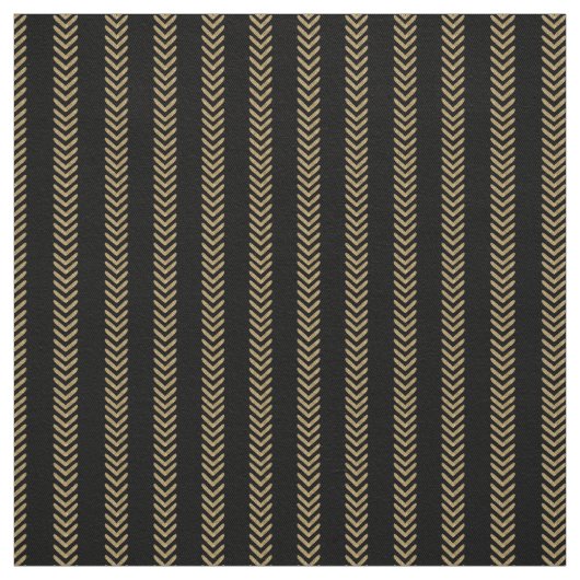 Tissu noir de flèches de Chevron d'or (Échantillon)