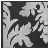 Tissu noir et argenté de motif de damassé (Échantillon)
