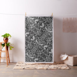 Tissu noir et blanc abstrait