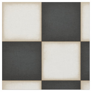 Tissu Noir et blanc antique À damiers (grande échelle)