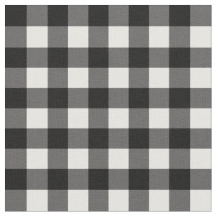 Tissu Noir et blanc Carreaux Vichy à carreaux Rustique