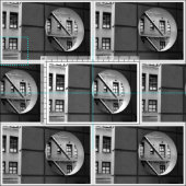 Tissu noir et blanc d'architecture géométrique de (Carreau)