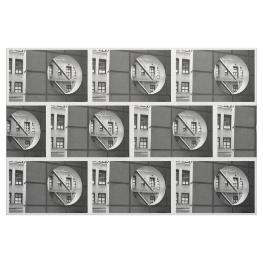 Tissu noir et blanc d'architecture géométrique de (Fat Quarter)