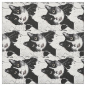 Tissu noir et blanc de chat de smoking (Échantillon)