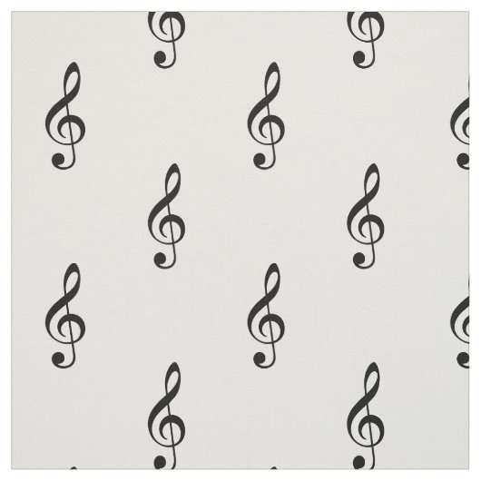 Tissu Noir et blanc de Tréble Clef (Échantillon)
