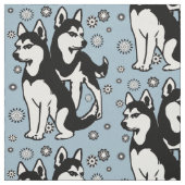 Tissu noir et blanc des Huskies de Sibérie (Échantillon)