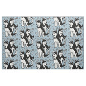 Tissu noir et blanc des Huskies de Sibérie (Fat Quarter)