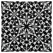 Tissu Noir et blanc Elegant Vintage Damask Pattern (Échantillon)