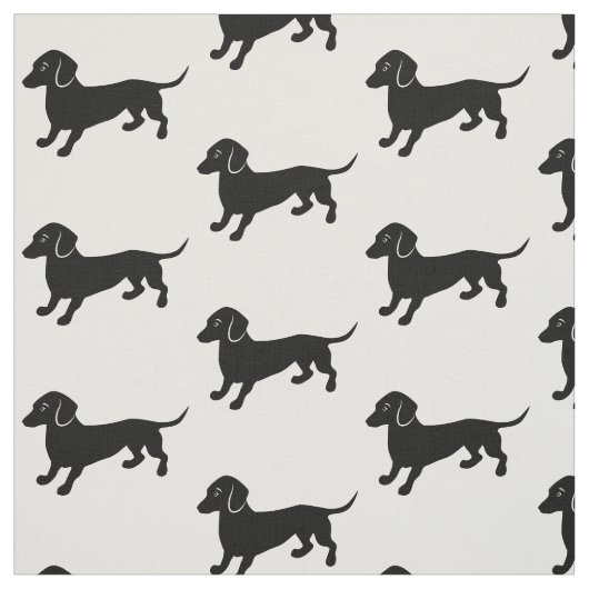Tissu Noir et blanc simple de teckels noirs (Échantillon)