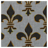 Tissu Noir et or Fleur-De-lis (Fermer)