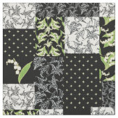 Tissu Noir floral de patchwork de Faux du muguet (Fermer)