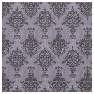 Tissu Noir gothique de damassé sur la pierre pourpre