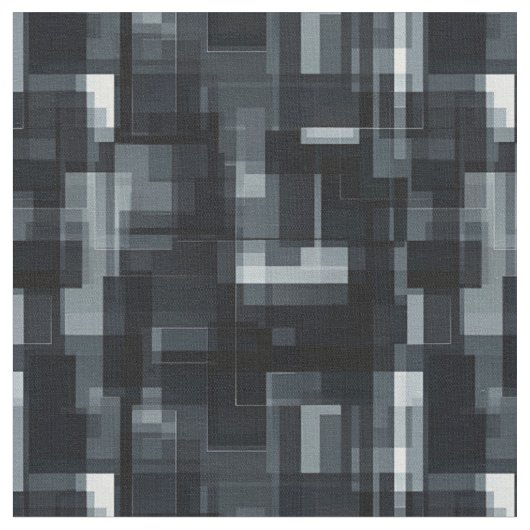 Tissu Noir / Gris / Blanc Abstrait (Fermer)