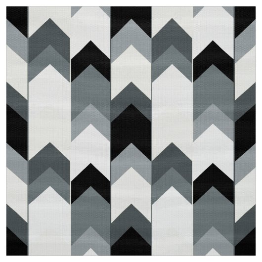 Tissu Noir, gris, chevron jaune (Échantillon)